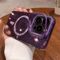 Case Transparente Glitter com MagSafe e Proteção de Lente para iPhone