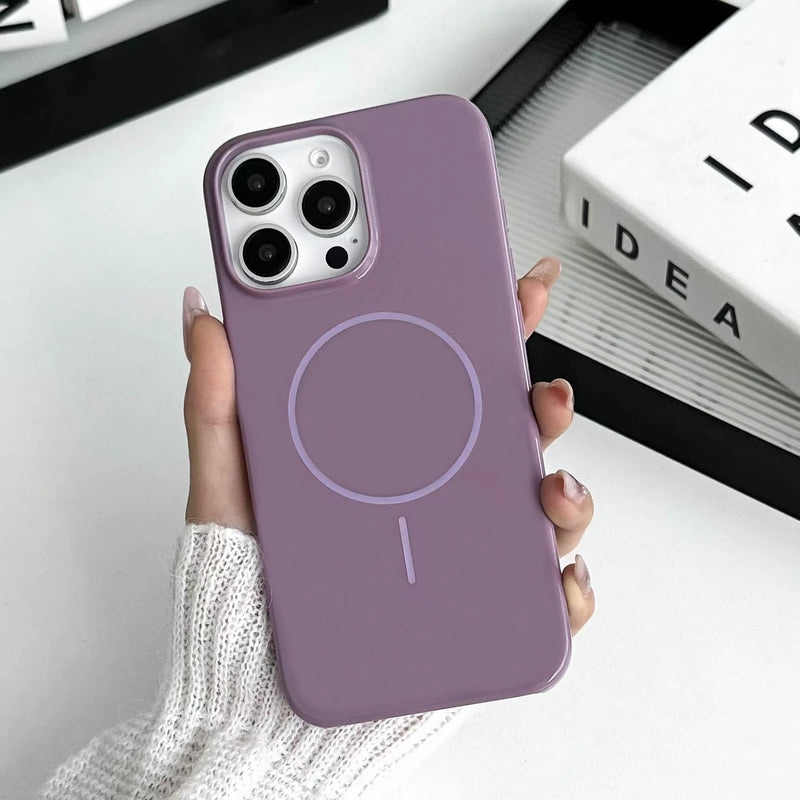 Case Minimalista Magnética Brilhante para iPhone