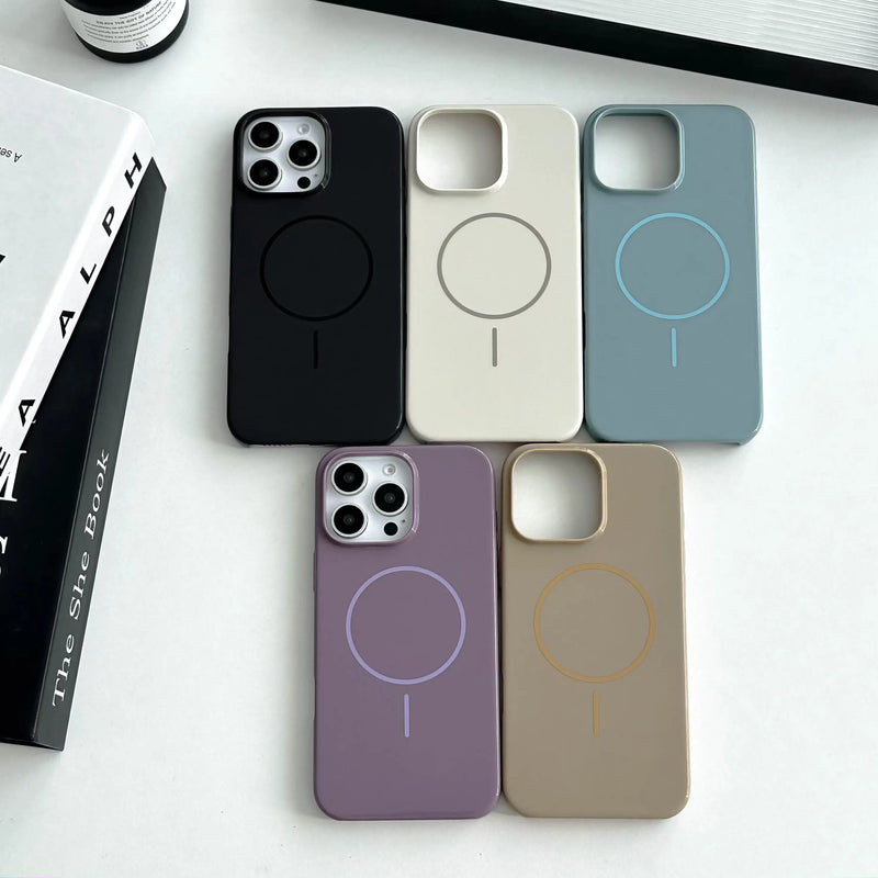 Case Minimalista Magnética Brilhante para iPhone